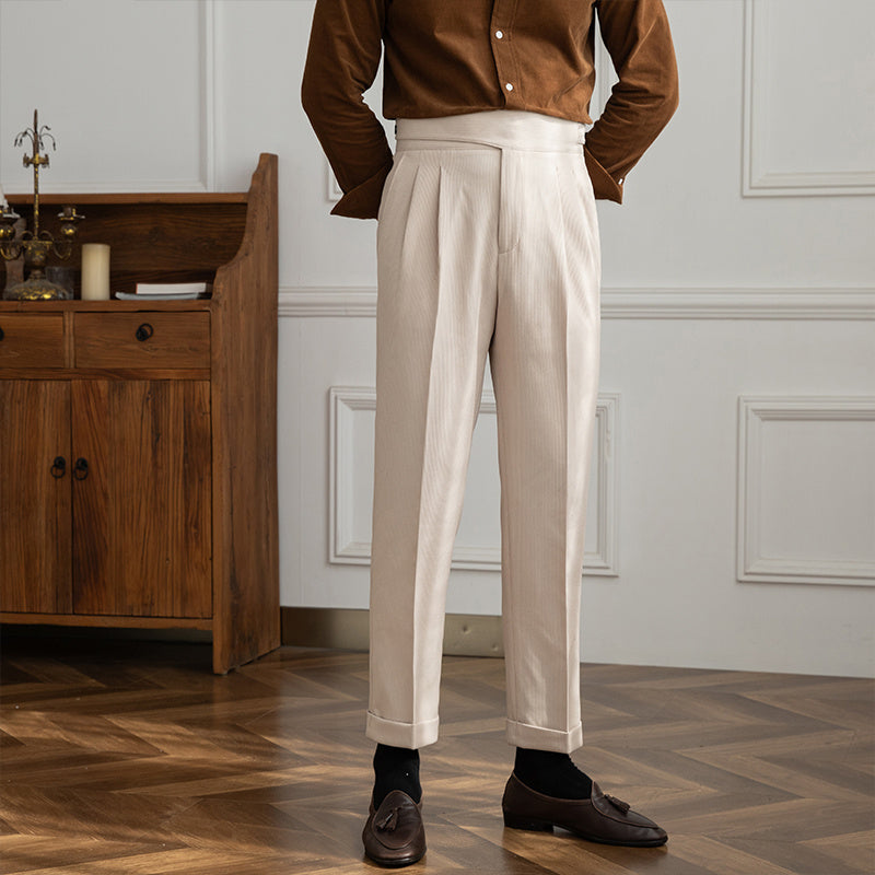 Heren Pantalon met Rechte Pasvorm Wit