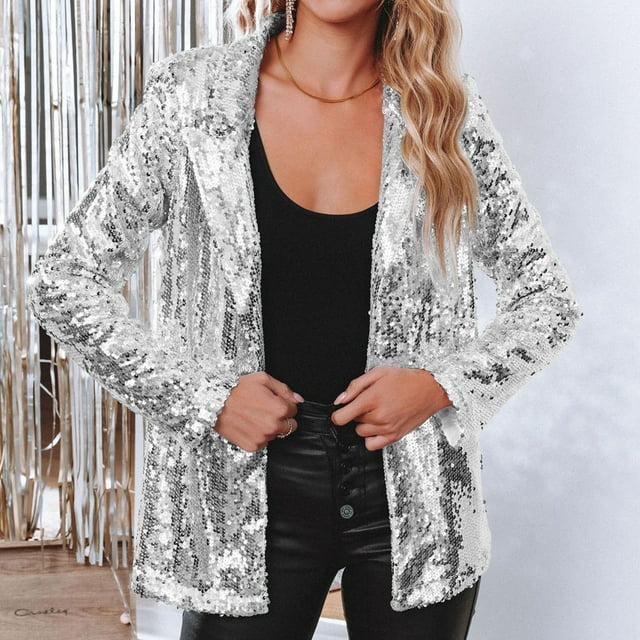 Elegante Dames Glitter Blazer met Pailetten