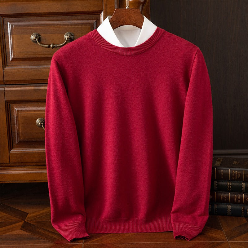 Heren Sweater met Ronde Hals Rood