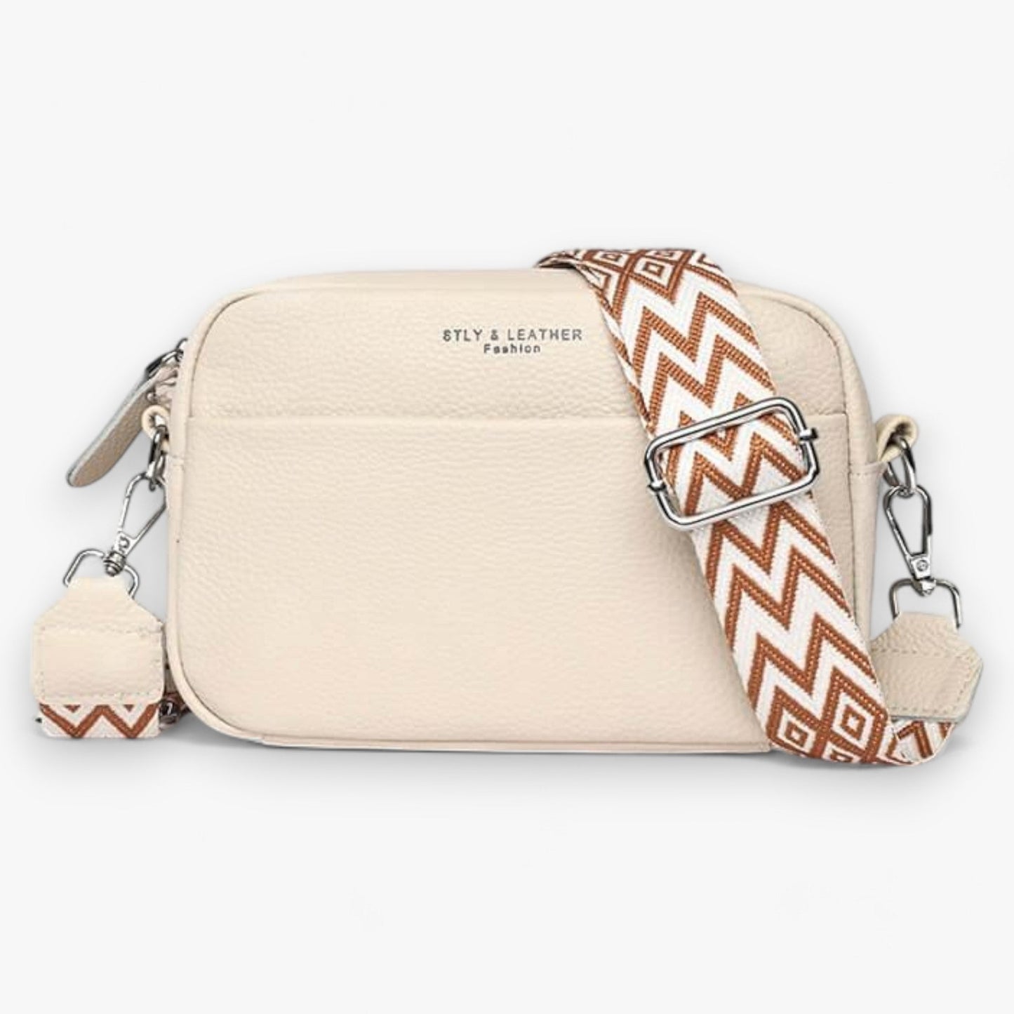 Dames Crossbody Tas van Leer met Rits en Ruime Opbergruimte 5