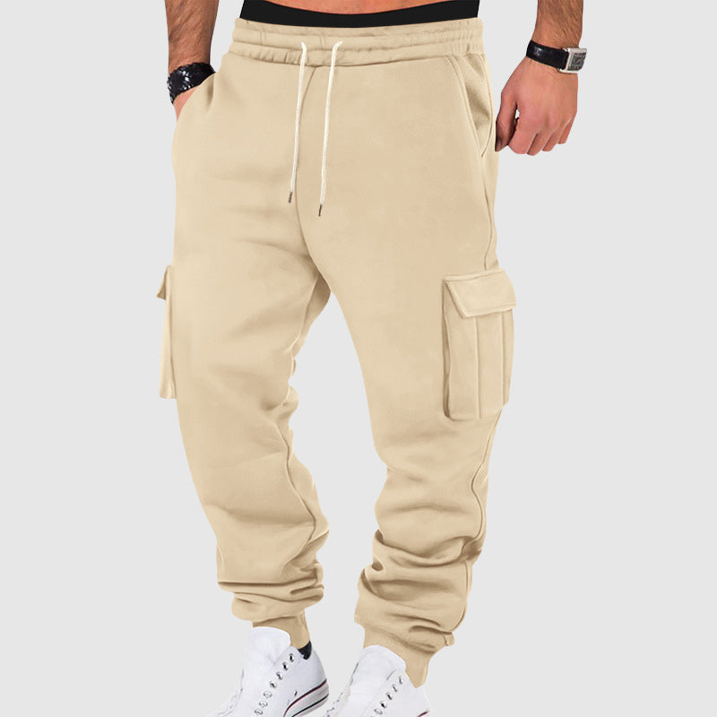 Heren Cargo Joggingbroek met Trekkoord en Taps Toelopende Pijpen Beige