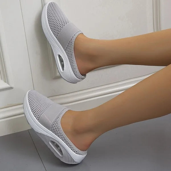 Dames Orthopedische Schoenen Slip-On met Ademend Ontwerp Grijs