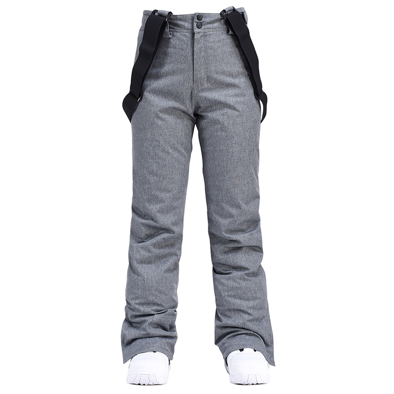 Dames Ski Broek Waterdicht met Bretels Grijs