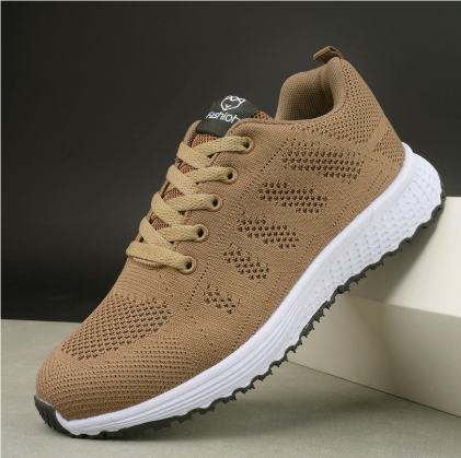 Dames Sneakers Met Vetersluiting en Ademend Ontwerp Voor Sport en Vrije Tijd Khaki