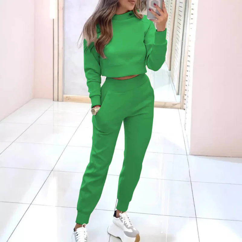 Dames Trainingspak met Cropped Sweater en Aansluitende Broek 7