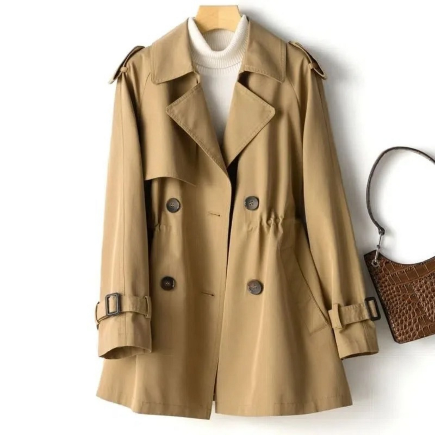 Dames Trenchcoat met Dubbele Knopsluiting en MIDI-lengte 3