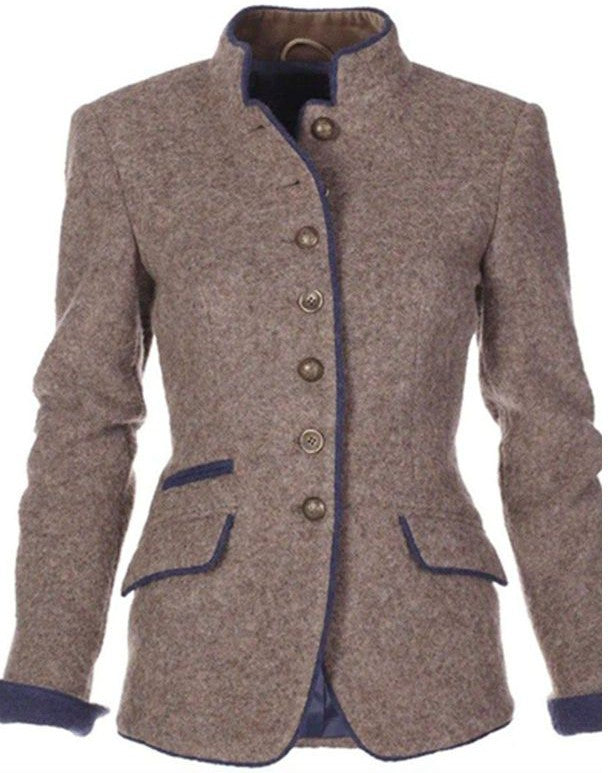 Dames Vest met Lange Mouwen en Kraagloos Design