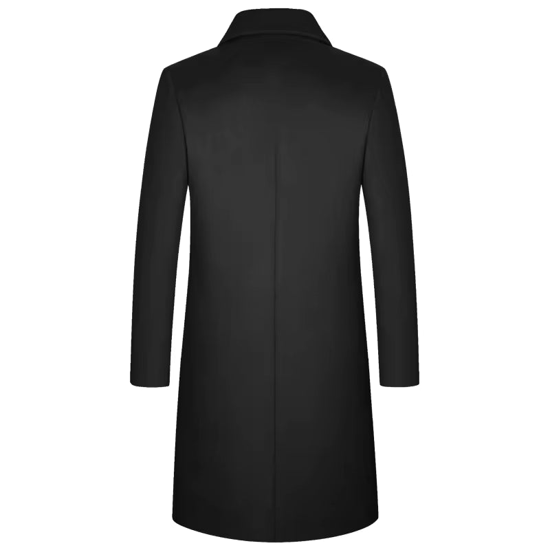 Heren Lange Trenchcoat Winterjas Elegante Pasvorm