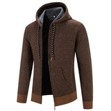 Heren Gebreide Hoodie met Ritssluiting en Zachte Voering