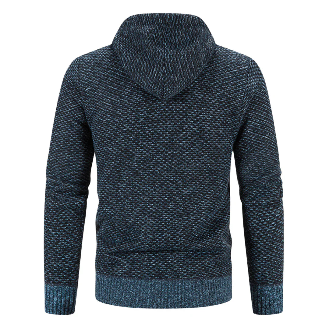 Heren Gebreide Hoodie met Ritssluiting en Zachte Voering