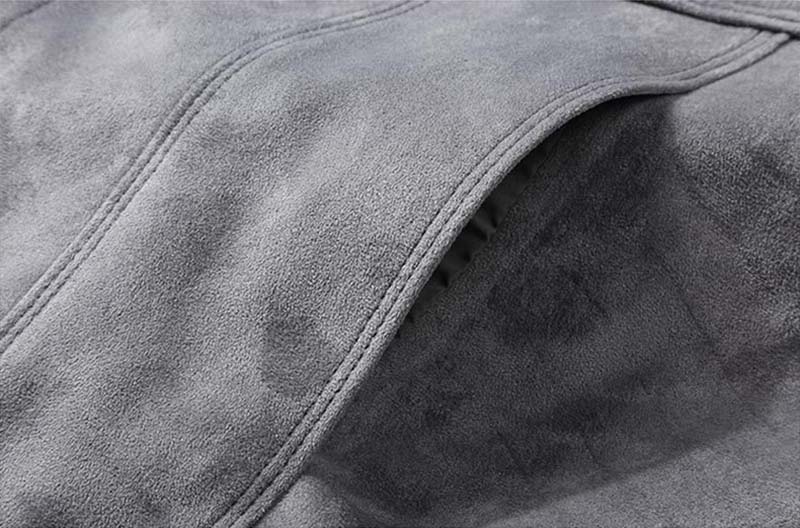Heren Tussenjas Suède Look met Kraag en Borstzakken