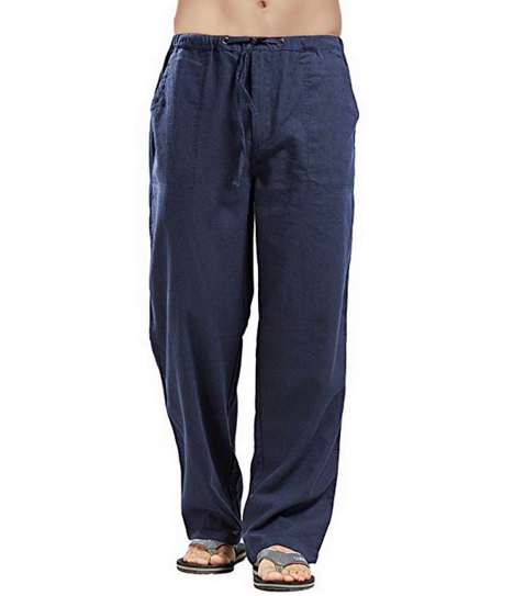 Heren Broek met Ademend Comfort en Ontspannen Pasvorm Marineblauw