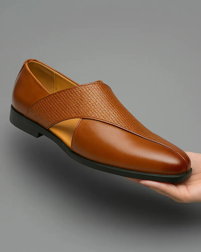 Heren Loafers met Geweven Bovenkant en Kruisbanden