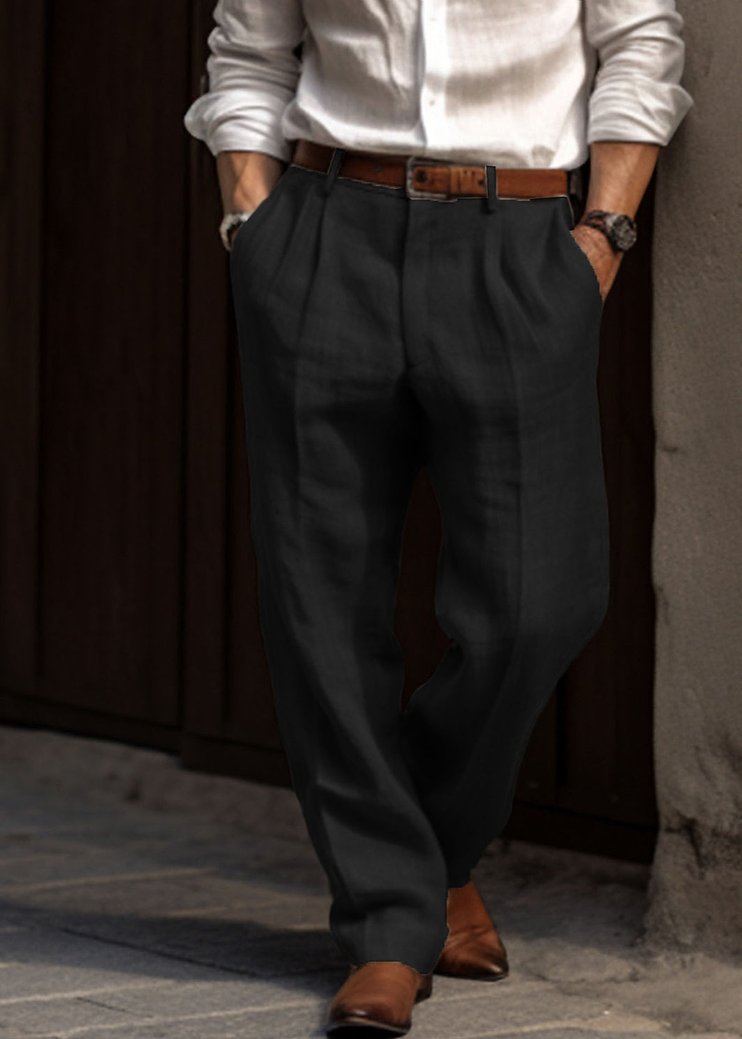 Heren Pantalon met Verstelbare Tailleband en Tailored Fit 3
