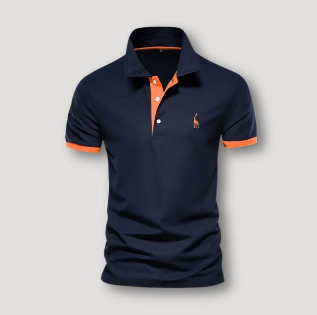 Heren Polo Shirt Korte Mouwen Donkerblauw