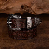 Heren Riem met Gegraveerde Gesp in Cowboystijl