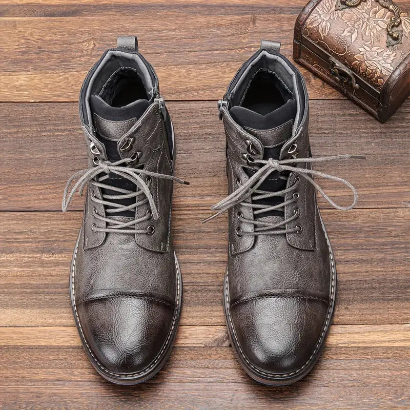 Heren Schoenen Oxford Boots van Premium Leer met Handgemaakte Afwerking 4
