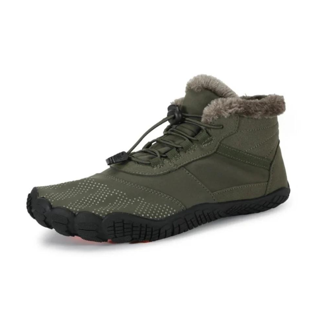 Heren Winter Schoenen met Gevoerde Waterdichte Bescherming en Flexibele Zool Olijfgroen