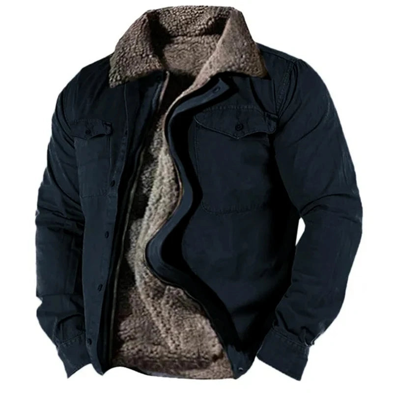 Heren Shirtjack met Fleecevoering en Drukknoopsluiting 0