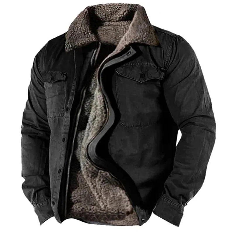 Heren Shirtjack met Fleecevoering en Drukknoopsluiting 1