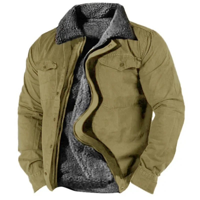 Heren Shirtjack met Fleecevoering en Drukknoopsluiting 2