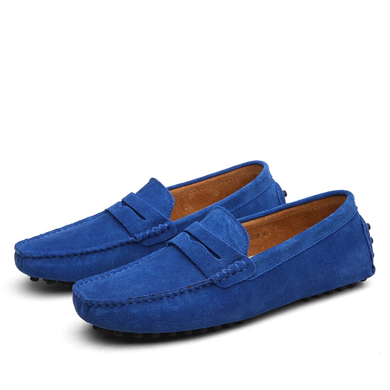 Heren Suede Loafers Blauw