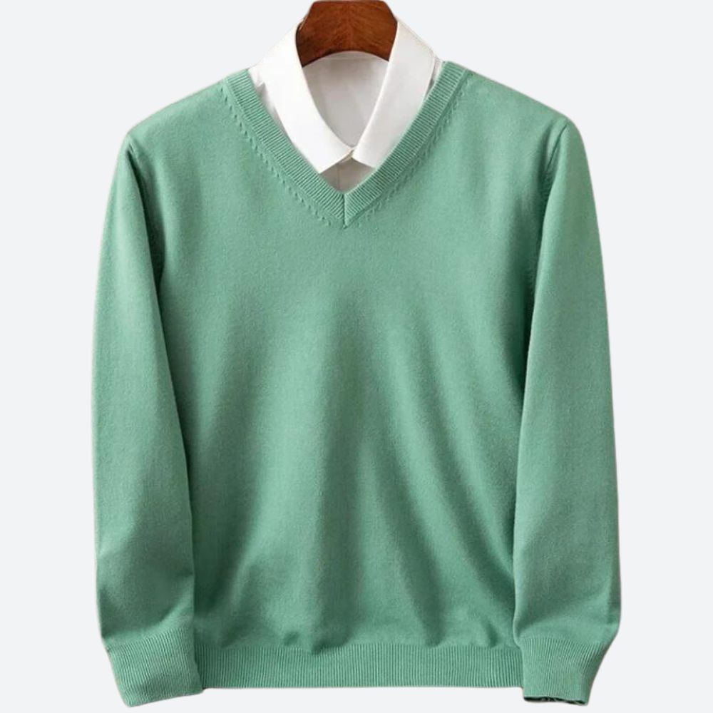 Heren Casual Trui met V-Hals Groen