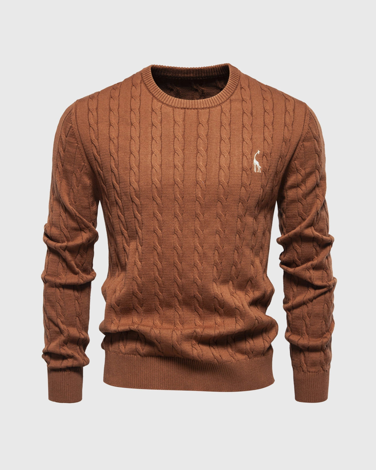 Heren Ribgebreid Sweatshirt Bruin