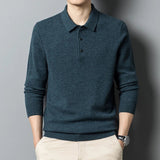 Heren Sweatshirt met Lange Mouwen en Klassieke Polo Stijl