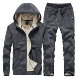 Heren Joggingpak met Capuchon en Warme Voering voor Winter