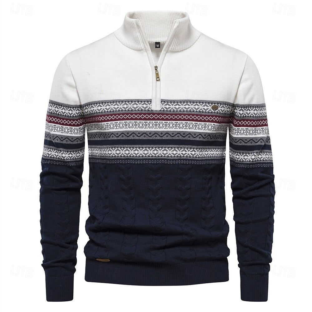 Heren Trui Met Halve Rits En Slim Fit