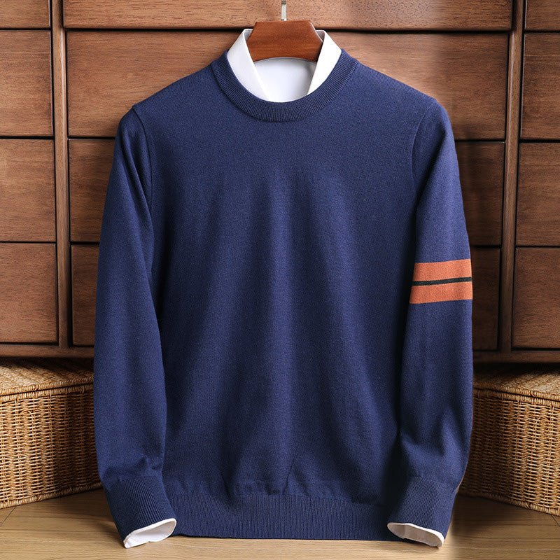 Heren Trui met Ronde Hals Blauw