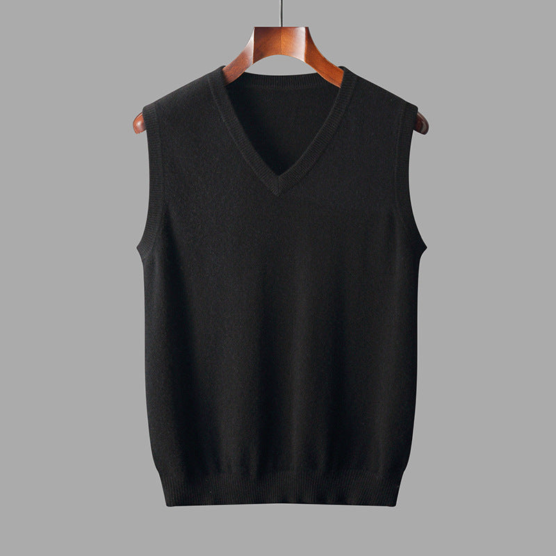 Heren Vest van Merino Wol met V-hals en Minimalistische Pasvorm 5