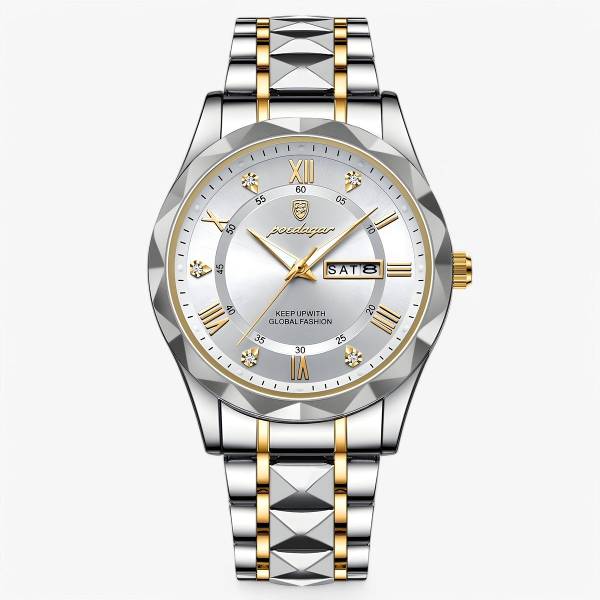 Herenhorloge met Roestvrijstalen Behuizing Zilver Wit