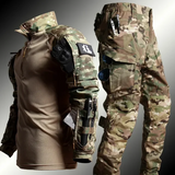 Tactische Outdoor Set met Camouflage Shirt en Aansluitende Broek