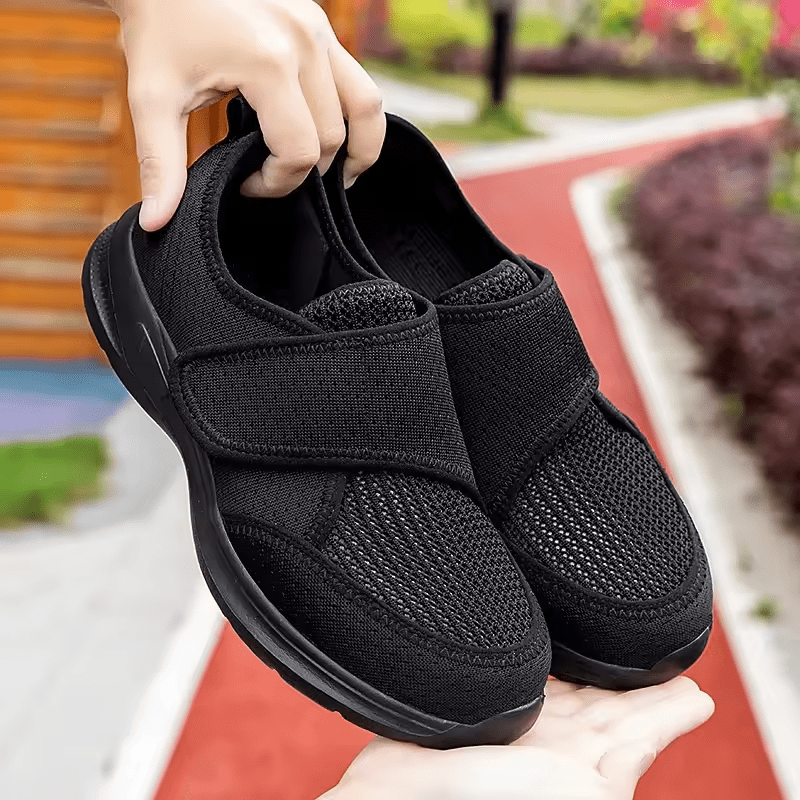 Wandelschoenen Dames voor Brede Voeten met Klittenband en Antislipzool 0