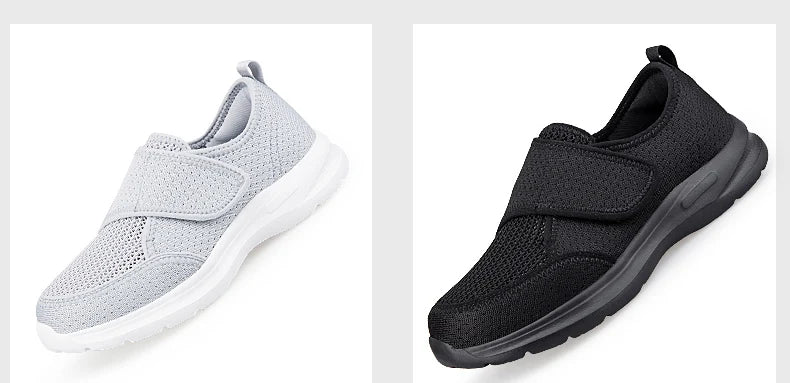 Wandelschoenen Dames voor Brede Voeten met Klittenband en Antislipzool 3