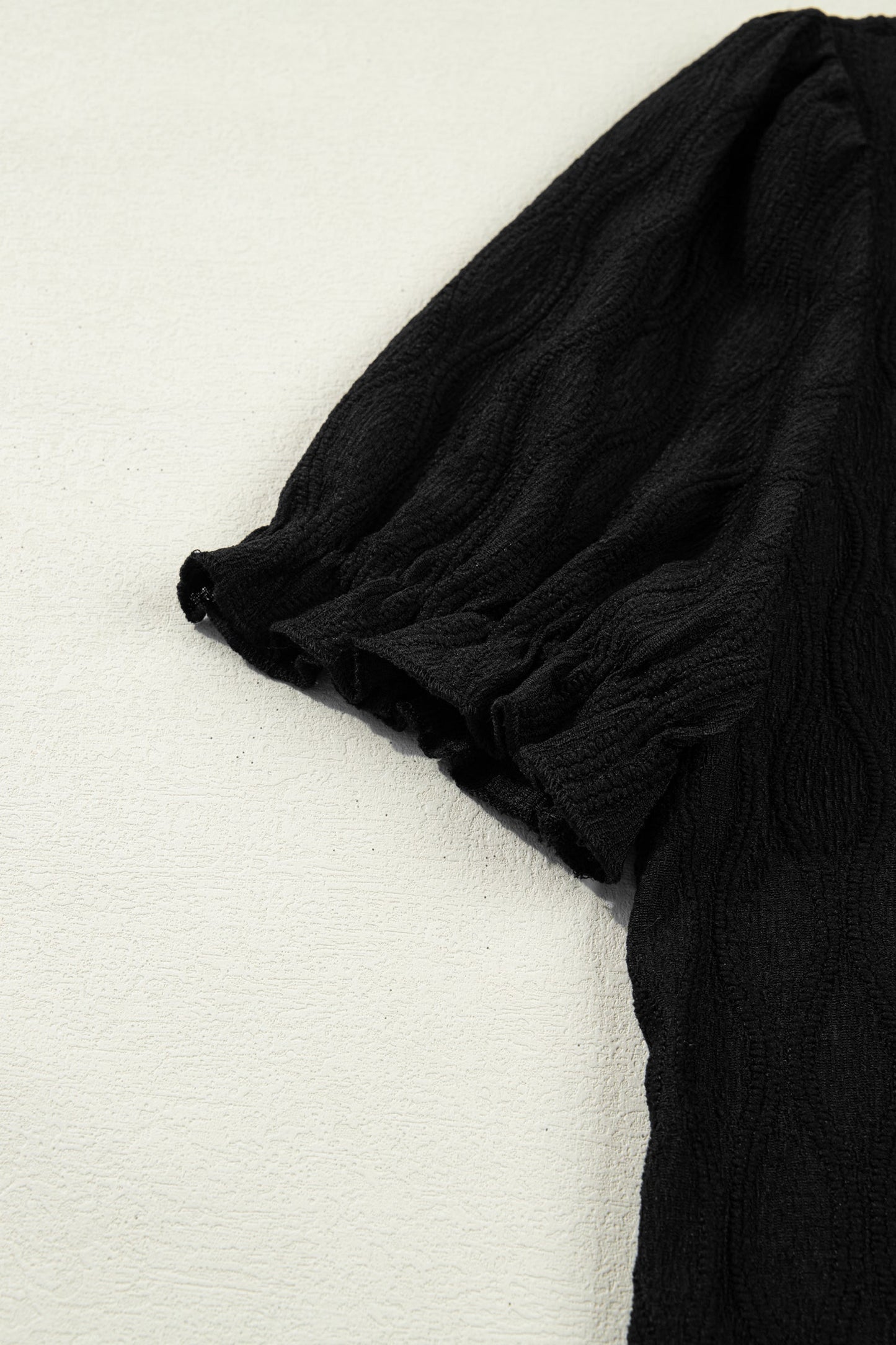 Dames Blouse Korte Mouw met Splitkraag en Pofmouwen