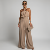 Dames Jumpsuit met Halternek en Wide Leg Broek