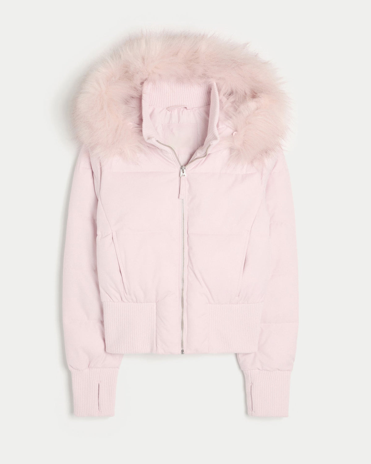 Dames Korte Pufferjas met Capuchon Roze