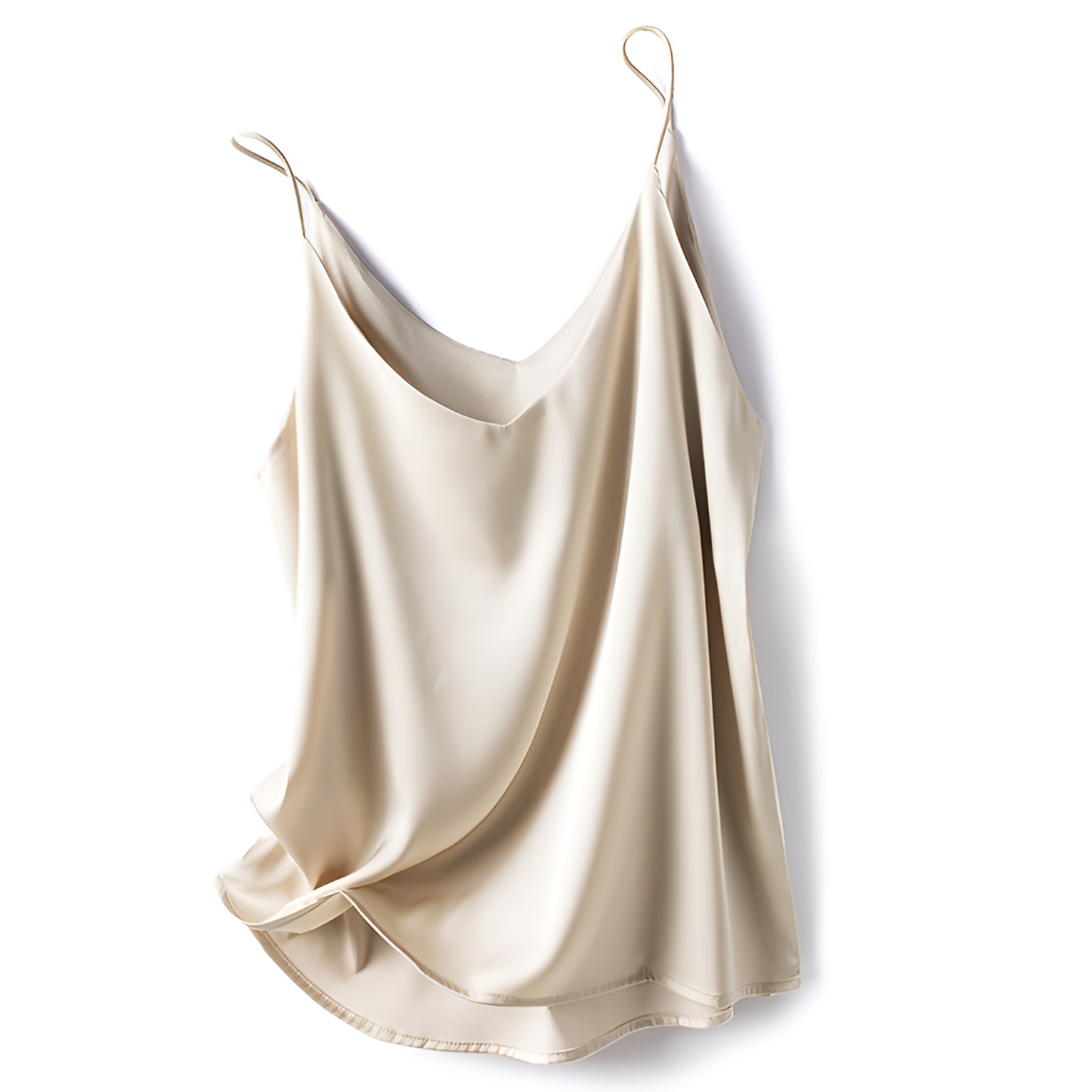 Dames Mouwloze Top met Spaghettibandjes en V-hals Khaki
