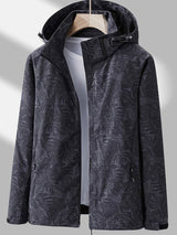 Dames Outdoor Jacket met Capuchon en Bladprint