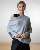 Dames Oversized Sweater met Sloophals en Vleermuismouwen