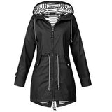 Dames Regenjas met Capuchon en Ritssluiting Taillband