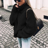 Dames Sweater Lange Mouw met Coltrui en Structuurpatroon