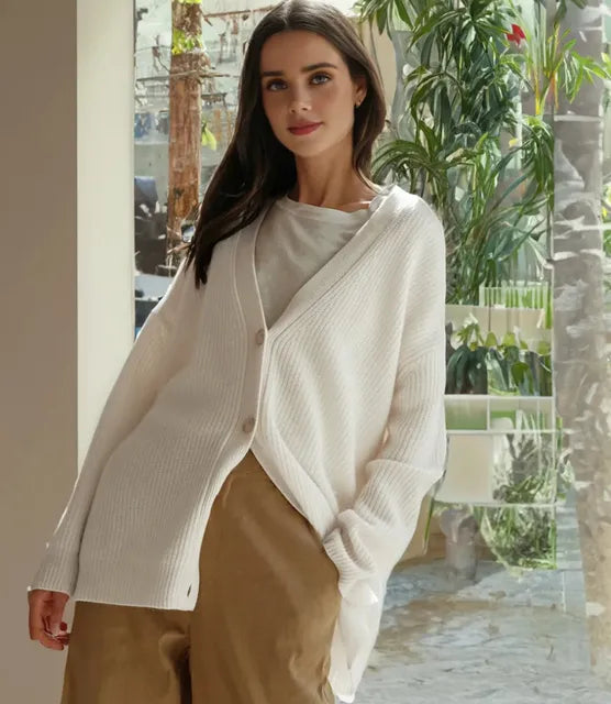 Dames Vest met V-Hals en Knoopsluiting