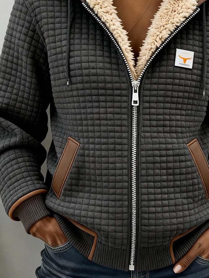 Dames Zip Hoodie met Capuchon en Sherpa Voering