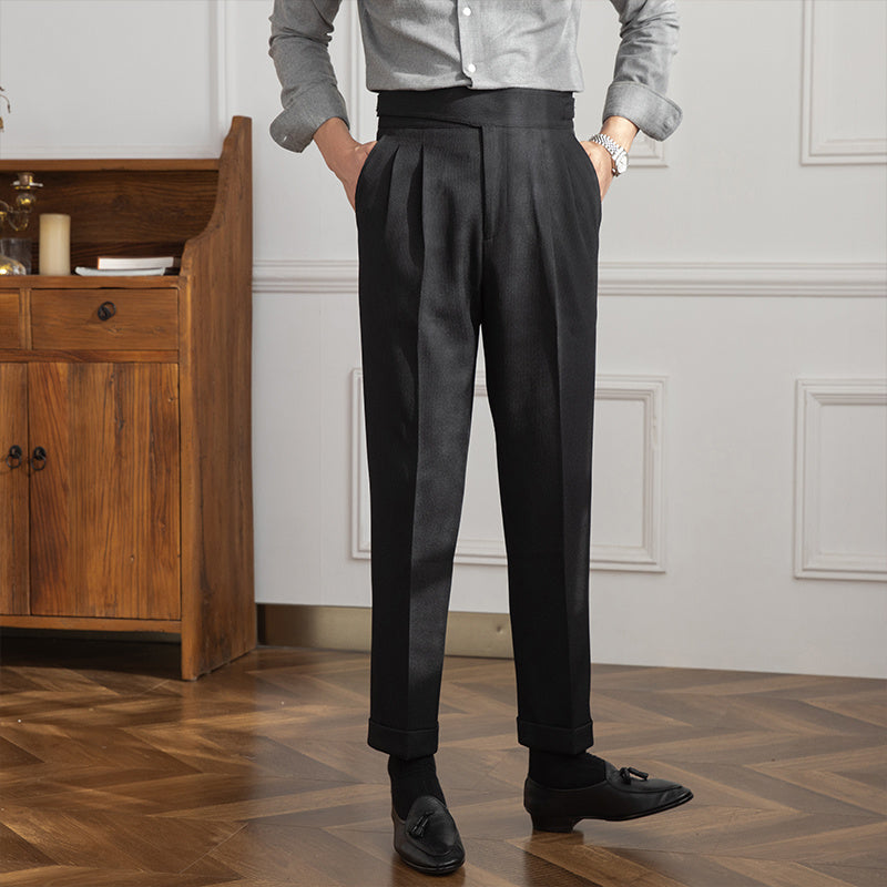 Heren Pantalon met Rechte Pasvorm Zwart
