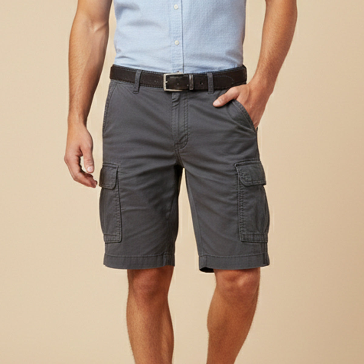 Heren Cargo Shorts met Zijvakken en Regular Fit
