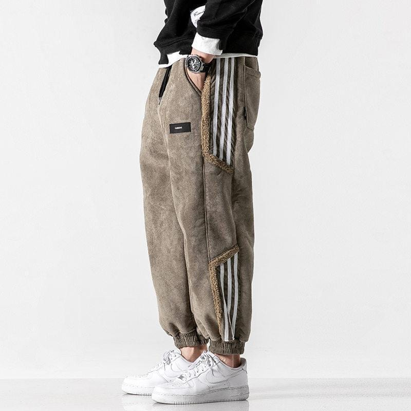 Heren Gevoerde Joggingbroek met Tapered Pijpen Bruin